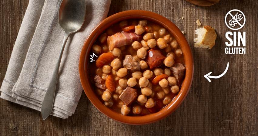 garbanzos con chorizo listos para comer y sin gluten