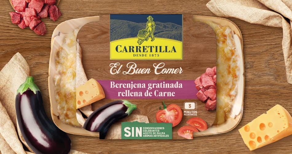 berenjena rellena de carne y gratinada