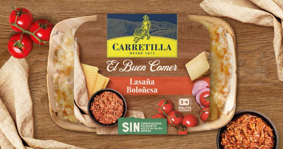 lasaña boloñesa rellena de carne y gratinada