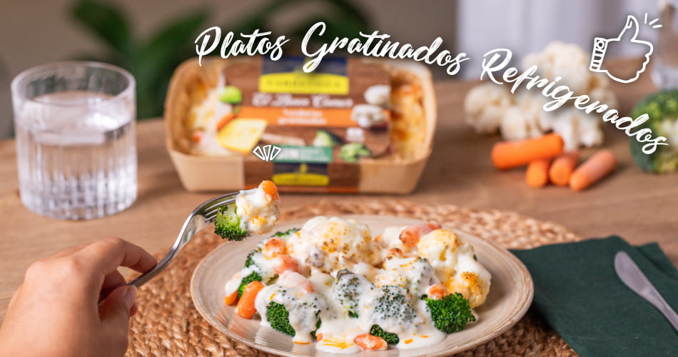 platos de verduras preparados en refrigerado